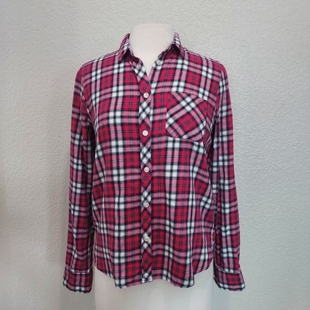 American Eagle Outfitters Pink Plaid Button Up Size S